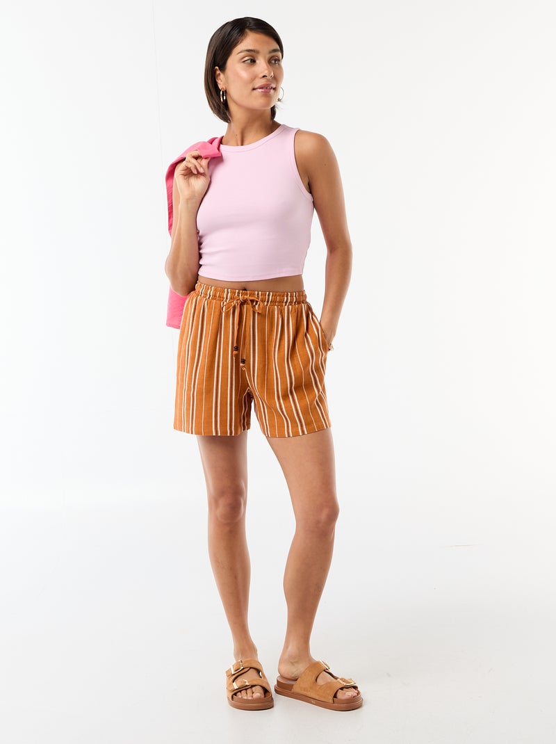 Top met Amerikaanse armsgaten Rose - Kiabi