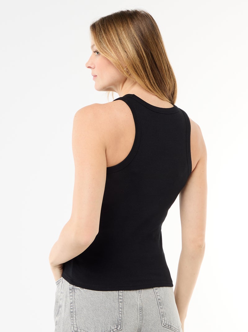 Top met Amerikaanse armsgaten Zwart - Kiabi