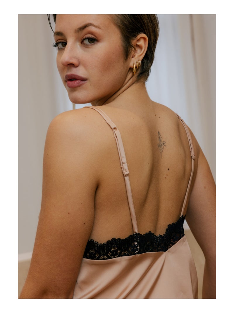 Top met bandjes brune Beige - Kiabi