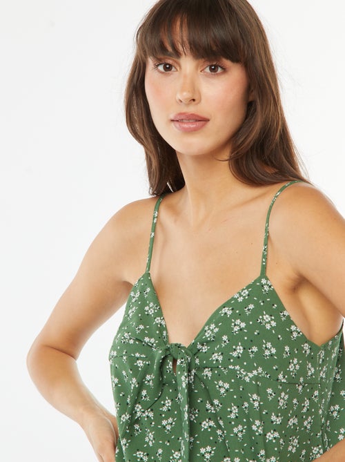 Top met bandjes en strik - Kiabi