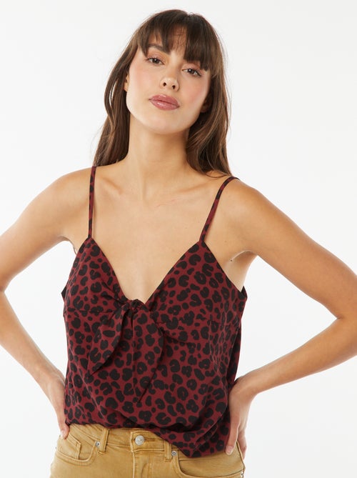 Top met bandjes en strik - Kiabi