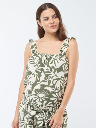 Top met bladprint 'Only Maternity'