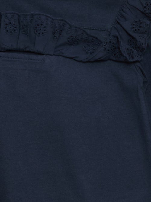 Top met broderie anglaise aan de halsinzet - So Easy - Kiabi