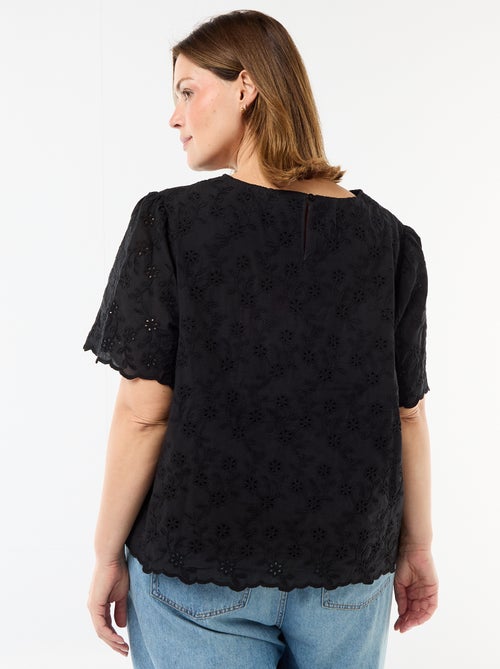 Top met broderie anglaise - Kiabi