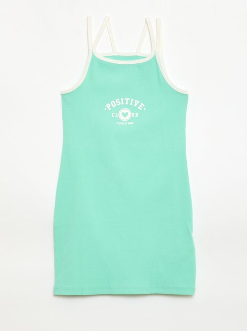 Top met fijne bandjes en borstanimatie - Kiabi