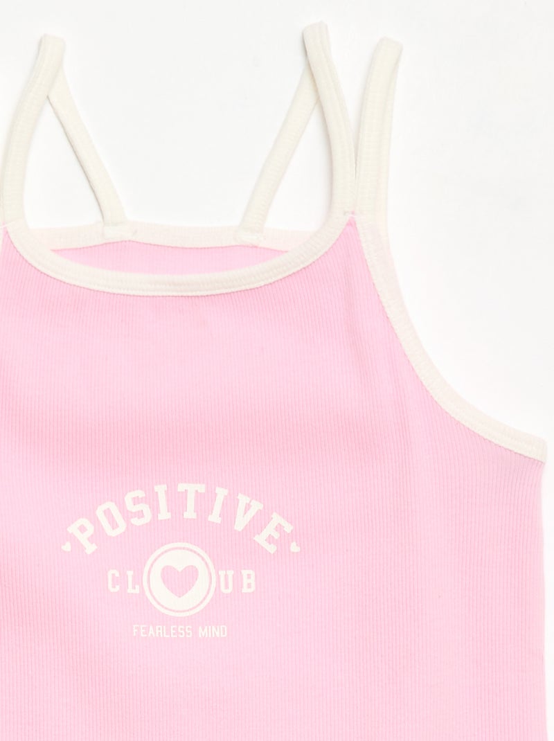 Top met fijne bandjes en borstanimatie Rose - Kiabi