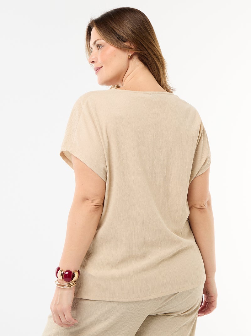 Top met goudkleurige knopen Biege - Kiabi