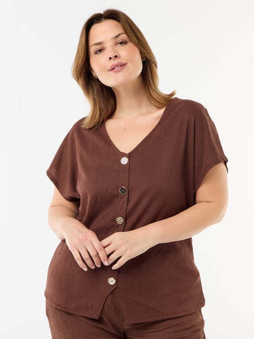 Top met goudkleurige knopen - Kiabi