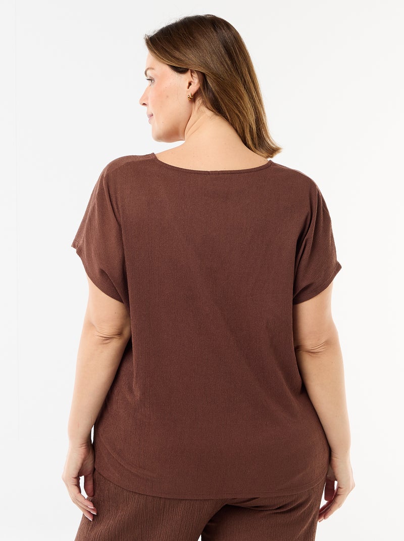 Top met goudkleurige knopen Bruin - Kiabi