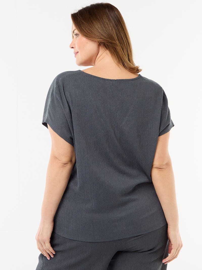 Top met goudkleurige knopen Grijs - Kiabi