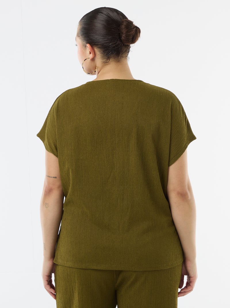 Top met goudkleurige knopen Groen - Kiabi