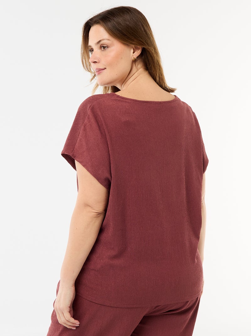 Top met goudkleurige knopen Rood - Kiabi