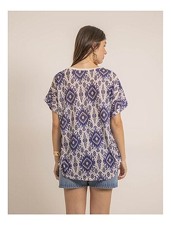 Top met korte mouwen en flavina-print