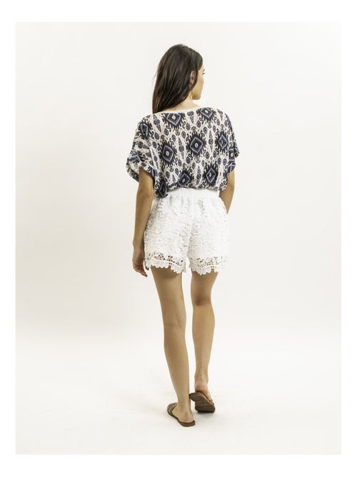 Top met korte mouwen en flavina-print - Kiabi Top met korte mouwen en flavina-print - Kiabi