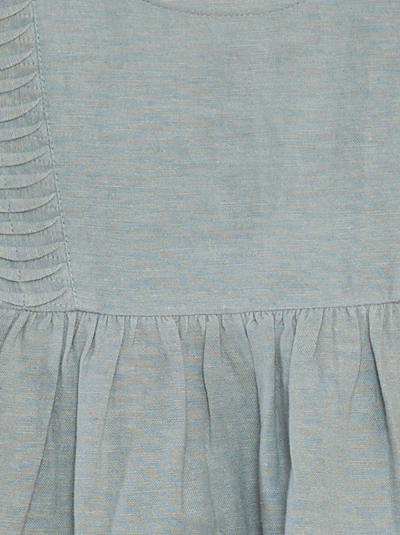 Top met korte mouwen met ruches blauw - Kiabi