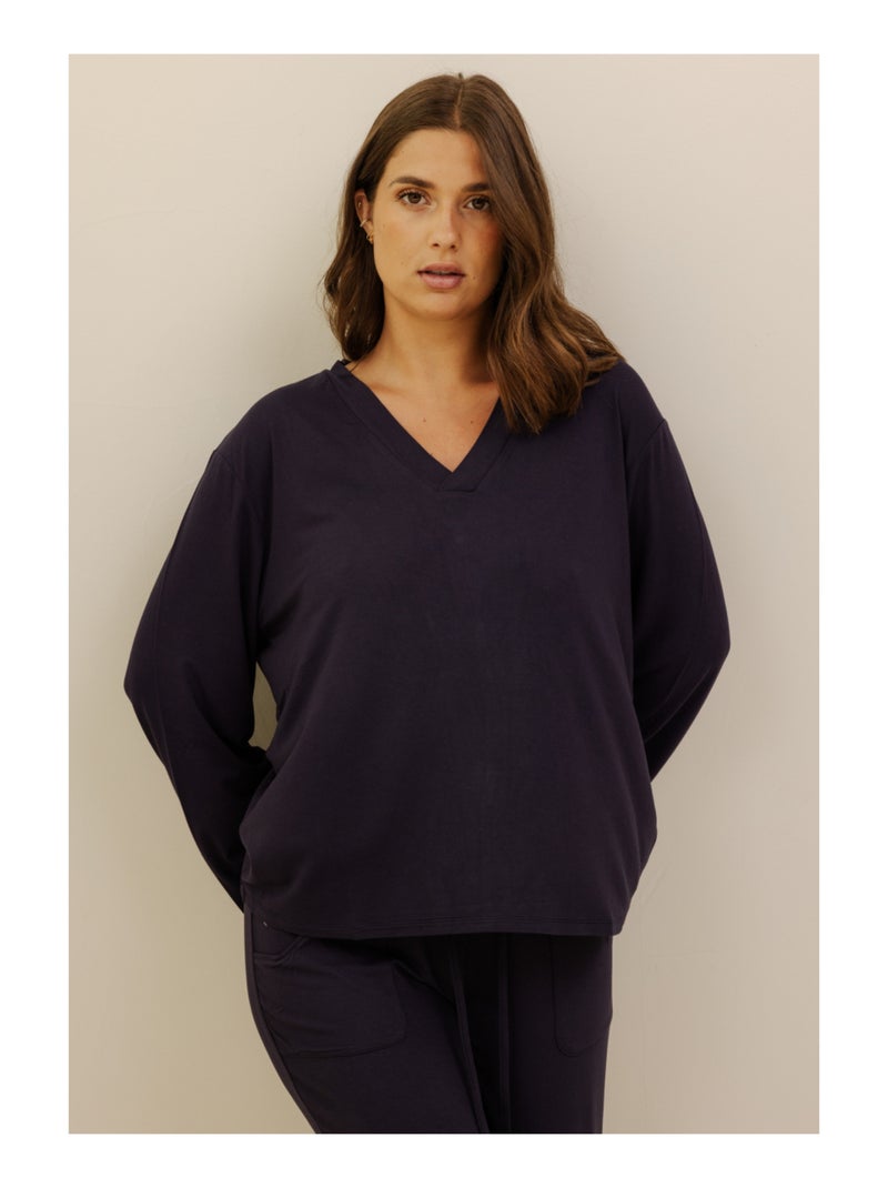 Top met lange mouwen clémence Blauw - Kiabi