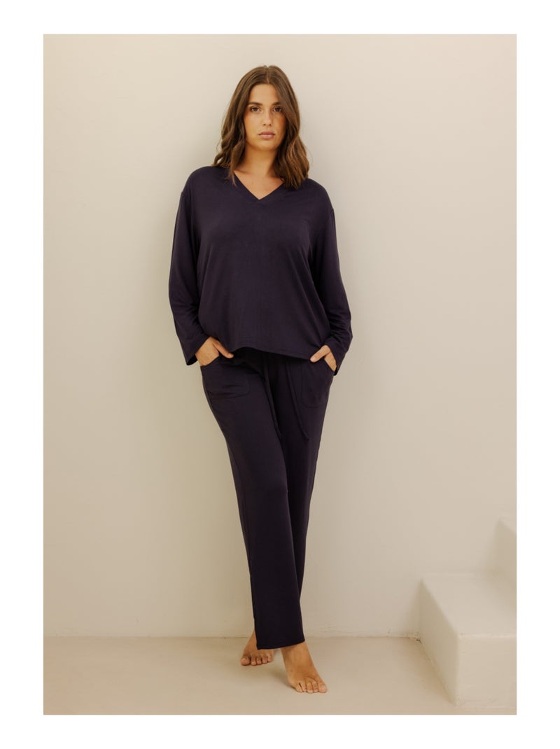 Top met lange mouwen clémence Blauw - Kiabi