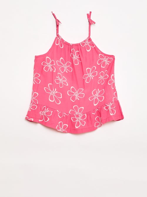 Top met motief en fijne schouderbandjes - Kiabi