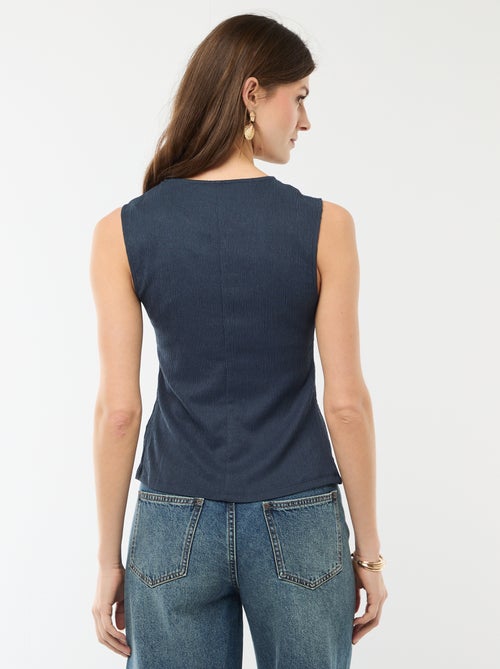 Top met opening door goudkleurige gehamerde knopen - Kiabi