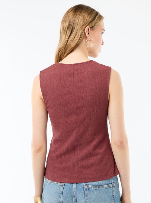 Top met opening door goudkleurige gehamerde knopen - Kiabi