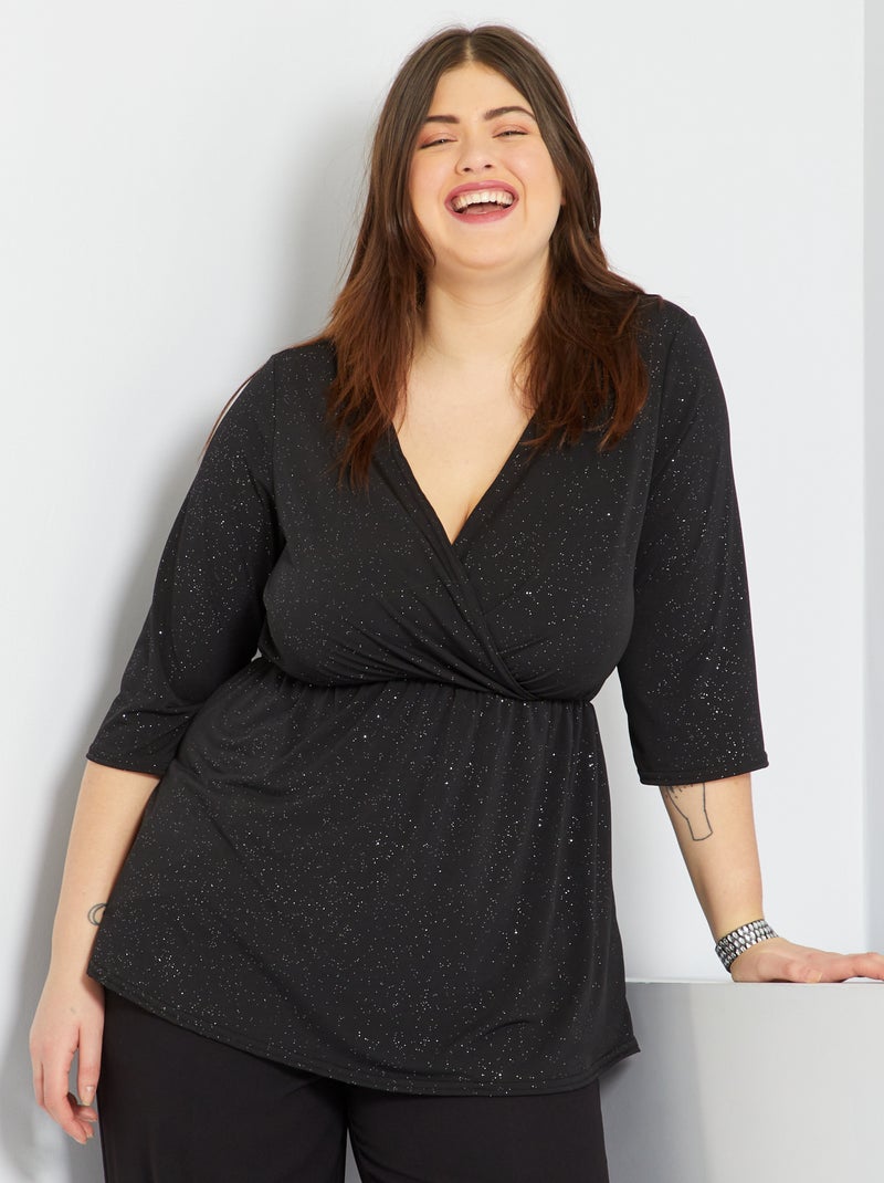 Top met pailletten zwart - Kiabi