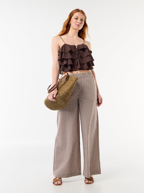 Top met ruches en smalle schouderbandjes - Kiabi