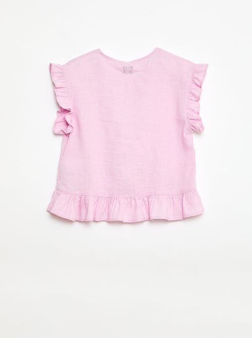 Top met ruches van linnenmix - Kiabi