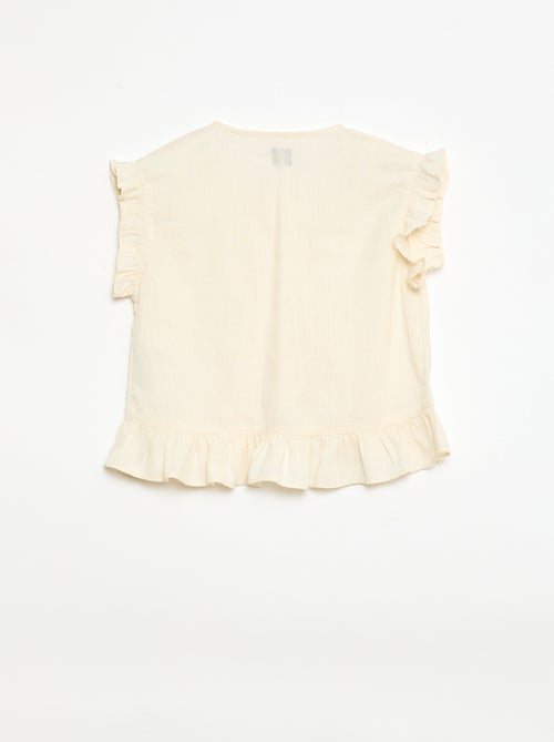 Top met ruches van linnenmix - Kiabi