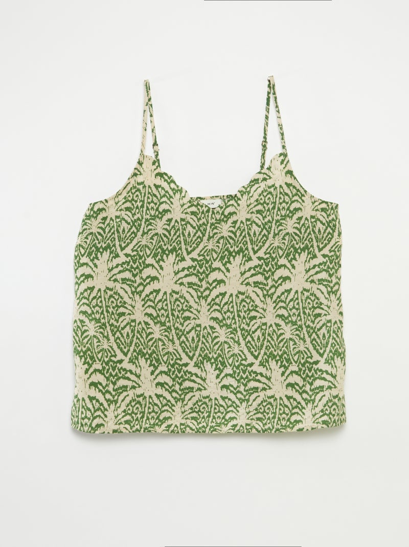 Top met smalle bandjes en print 'JDY' GROEN - Kiabi