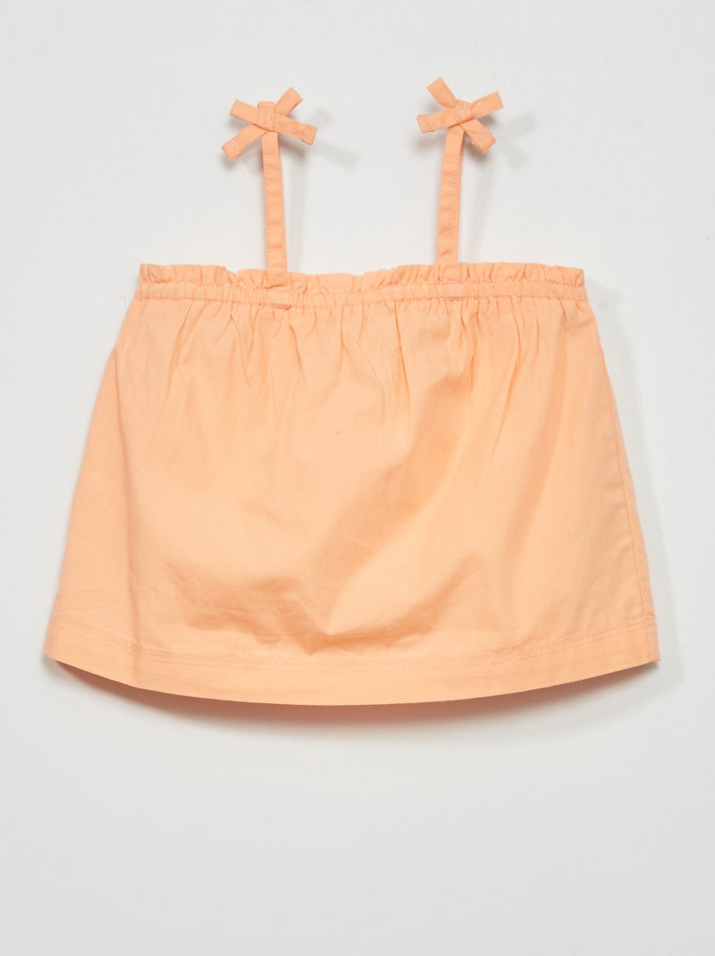 Top met smalle bandjes ORANJE - Kiabi