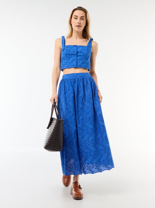 Top met strikbandjes van katoen - Kiabi