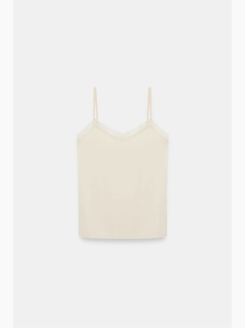 Top met v-hals dilvin Klei-beige - Kiabi