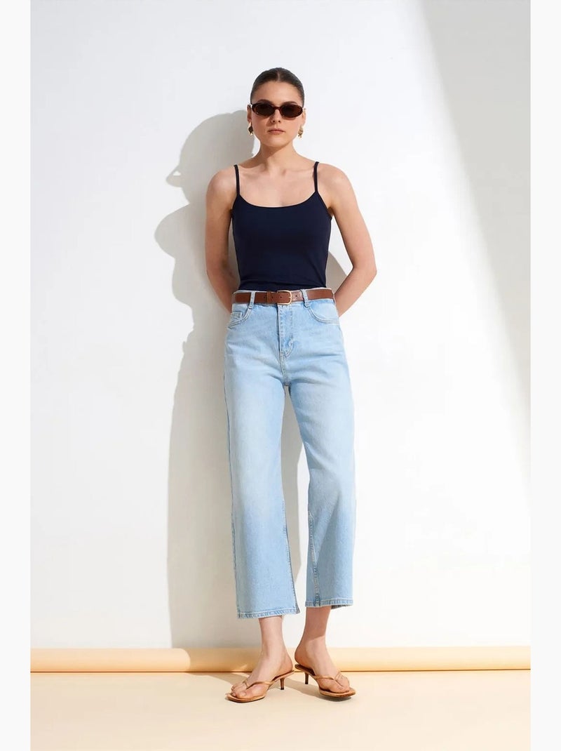 Top met vierkante hals dilvin Marineblauw - Kiabi