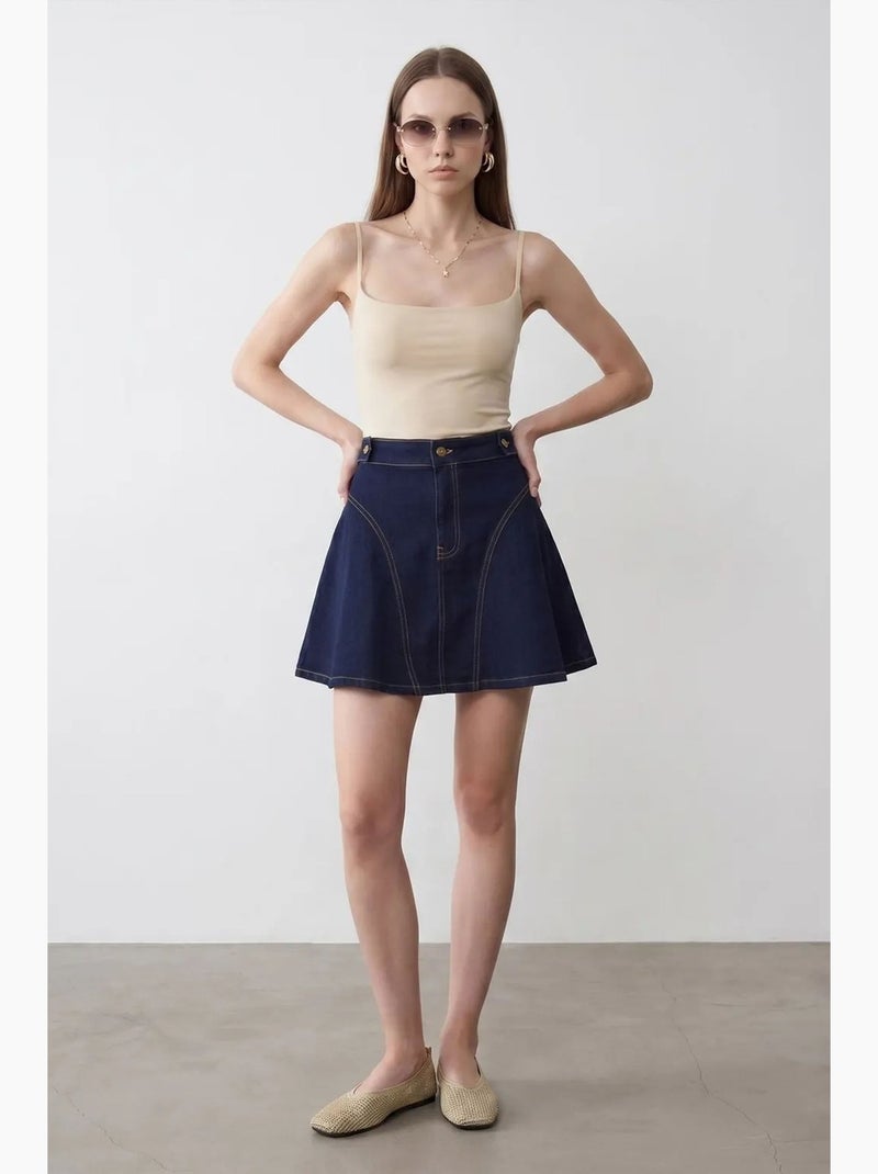 Top met vierkante hals dilvin Natuurlijk beige - Kiabi