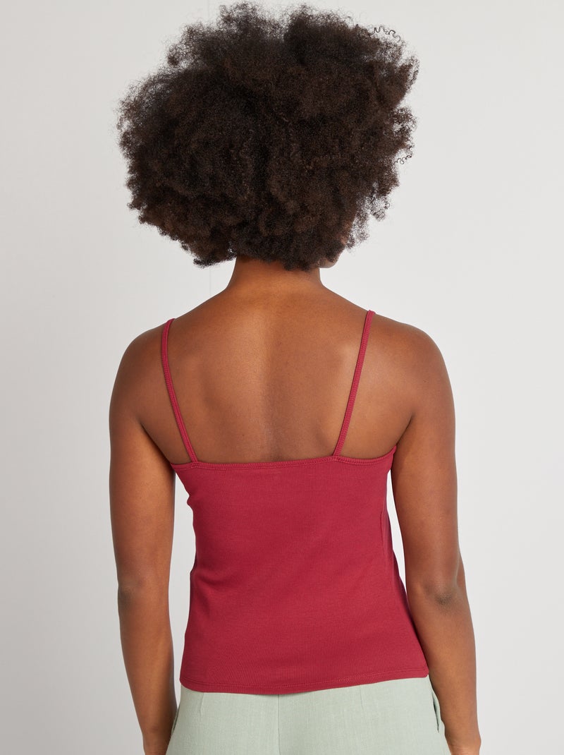 Top rib à bretelles Bordeaux - Kiabi