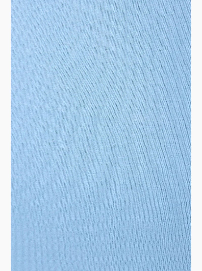 Top ronde hals effen kort hiccup Blauw - Kiabi