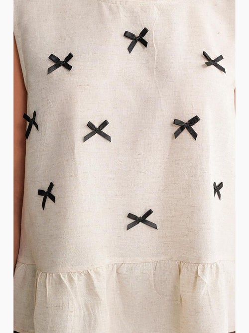 Top ronde hals strikdetail mixray - Kiabi Top ronde hals strikdetail mixray - Kiabi