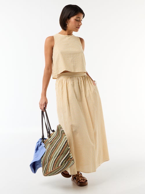 Top sans manches à motif Vichy - Kiabi