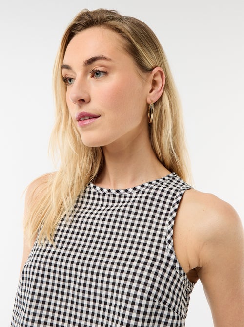 Top sans manches à motif Vichy - Kiabi