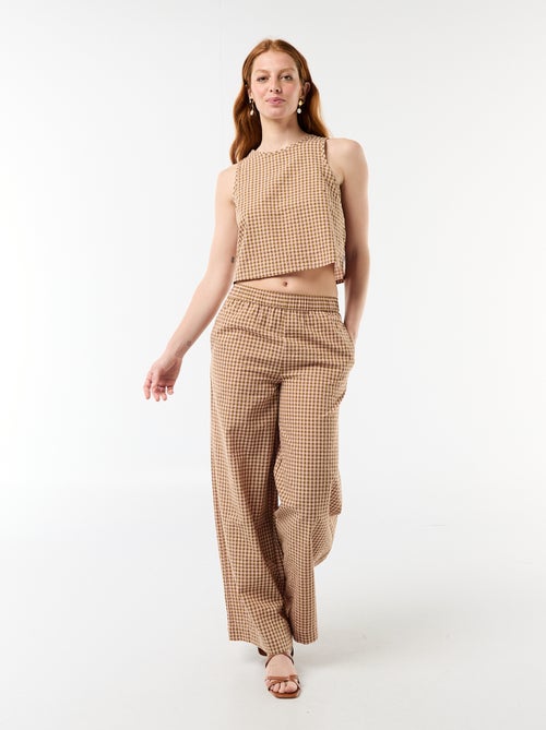 Top sans manches à motif Vichy - Kiabi