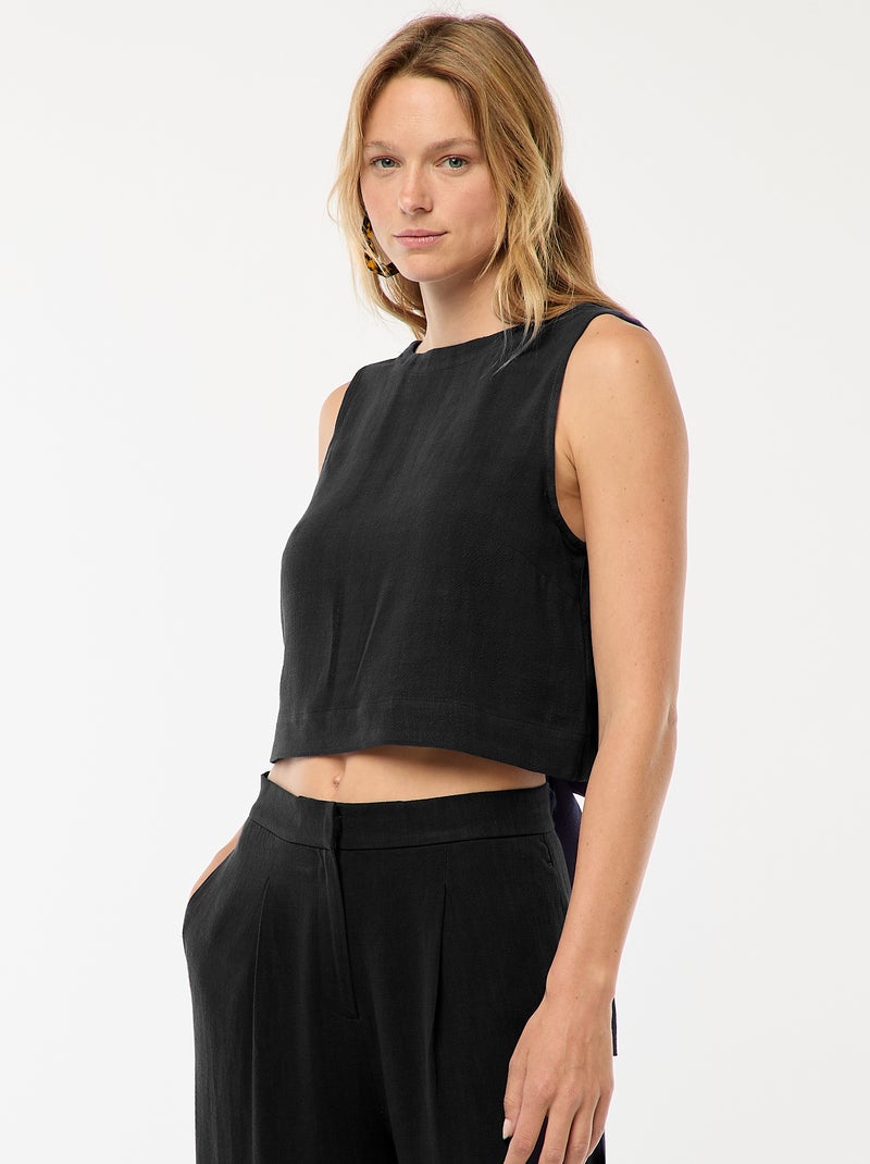 Top sans manches à nouer dans le dos Noir - Kiabi