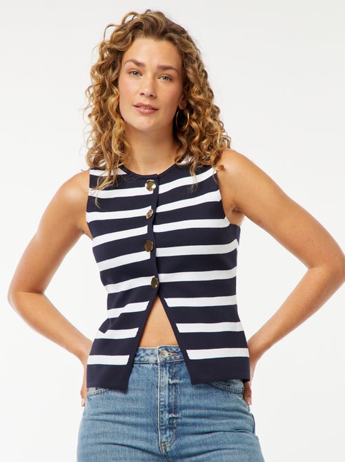 Top sans manches avec boutons dorés - Kiabi
