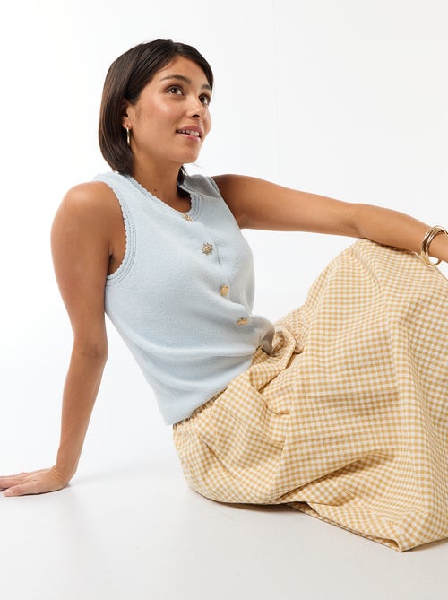 Top sans manches avec boutons dorés - Kiabi