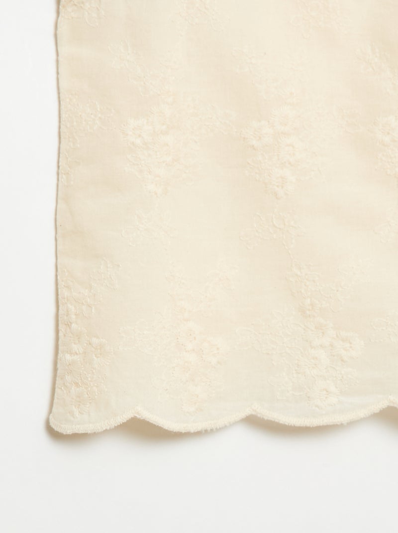 Top sans manches avec broderie all over Blanc - Kiabi