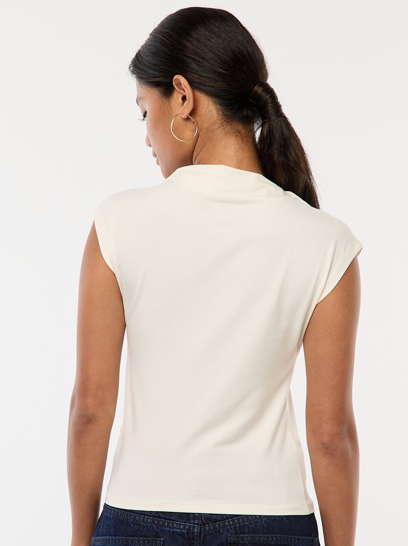 Top sans manches avec col montant Blanc - Kiabi