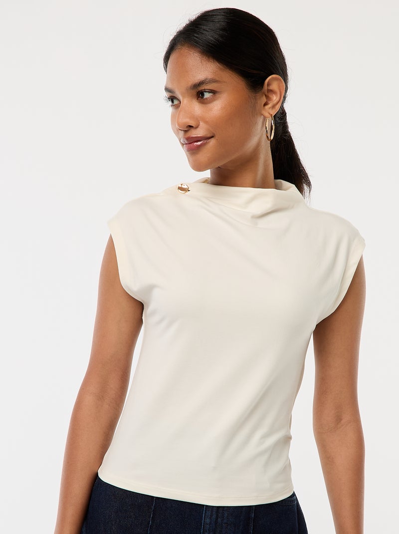 Top sans manches avec col montant Blanc - Kiabi