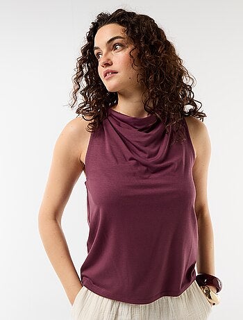 Top sans manches avec encolure drapée