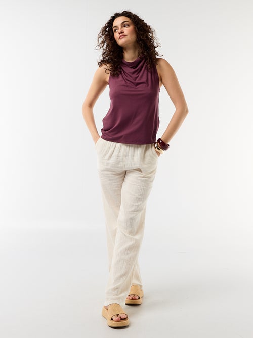 Top sans manches avec encolure drapée - Kiabi