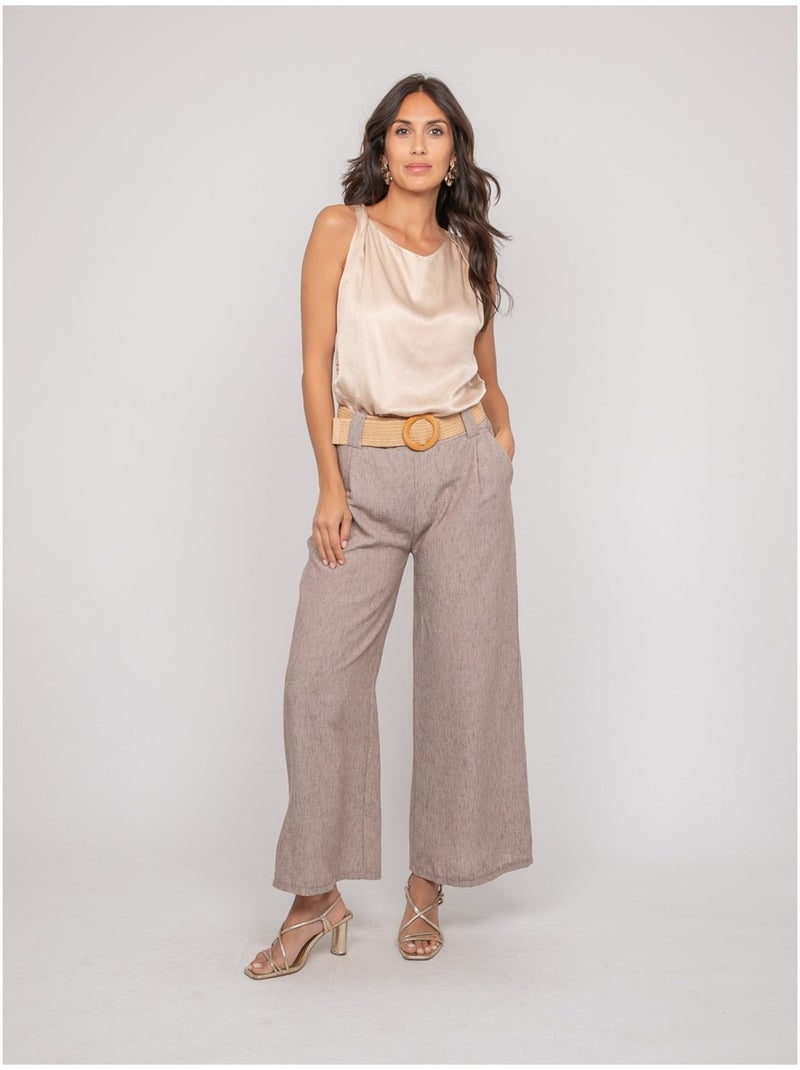 Top sans manches effet satin FARESSIE Beige - Kiabi