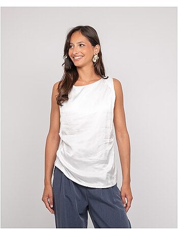 Top sans manches effet satin FARESSIE